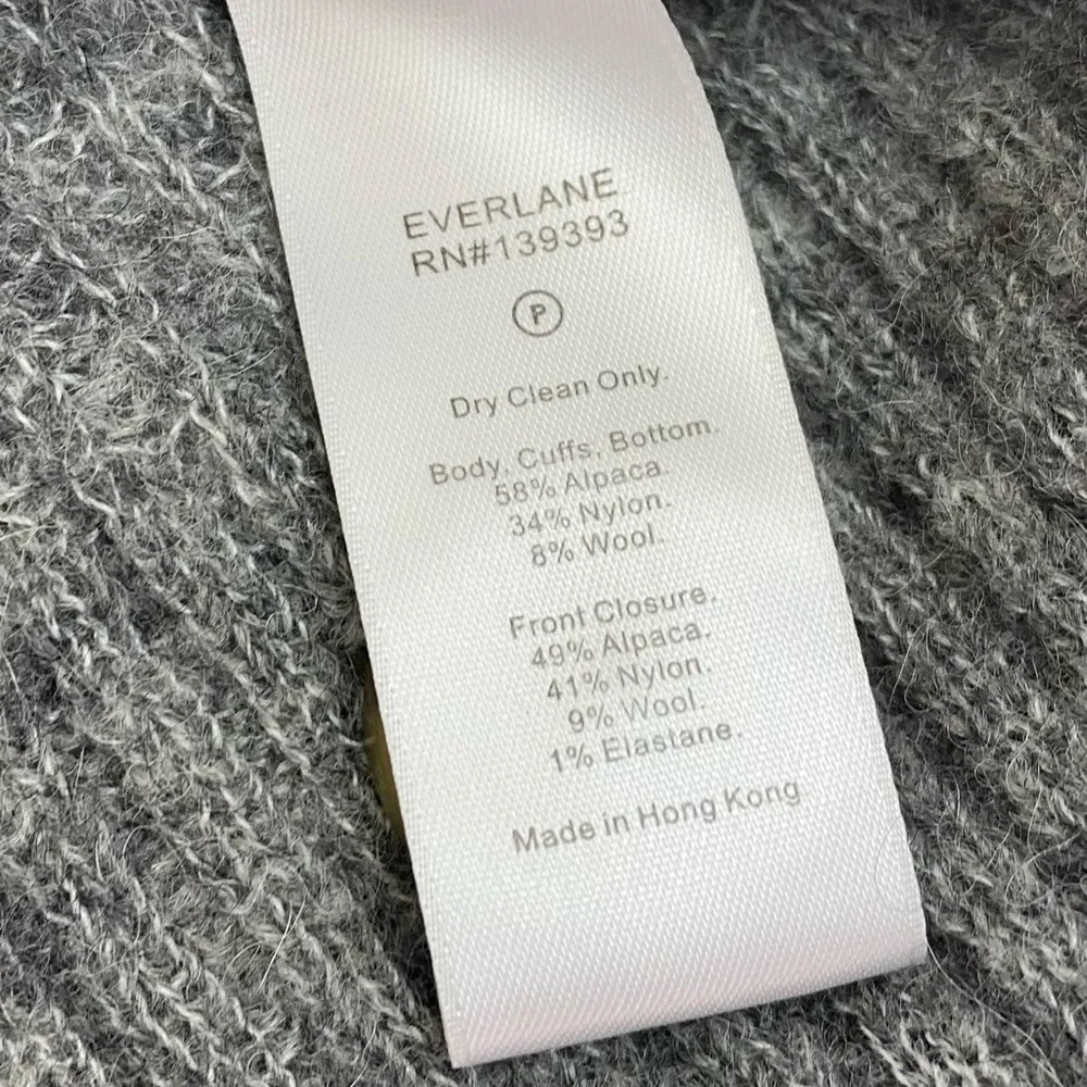 Everlane The Oversized Alpaca Pocket Cardigan Sweater Heathered Stone Grey